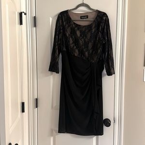 Black Label by Evan Piccone 3/4 sleeve lace detail dress size 16